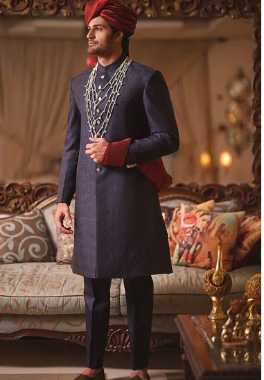 Men Blue Sherwani